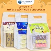 Combo 3 Túi Bánh Sữa Mix Vị + Non + Chocolate Chị Vàng Milk 500g - Thơm Ngon, Giàu Dinh Dưỡng - Món Quà Sức Khỏe Cho Cả Gia Đình