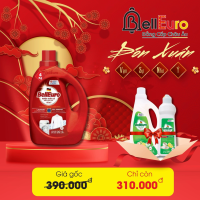 Nước Giặt Xả Cao Cấp Công Nghệ Sinh Học Bell Euro Đỏ Hương Hạnh Phúc 4KG