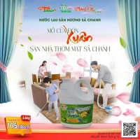 NƯỚC LAU SÀN BIO AMIDA HƯƠNG CHANH SẢ 3,6 KG– SẠCH KHUẨN, SÁNG BÓNG, THƠM MÁT DÀI LÂU