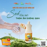 Nước Rửa Chén Cao Cấp Hương Quế, Sạch bay dầu mỡ, Thơm ấm không gian, An toàn, Lành tính cho da Chai 800ml, Hàng công nghệ sinh học chính hãng BIO AMIDA