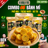 [Tặng Muối Tôm 50gr Kèm Kẹp Gắp] Combo 3 Gói Bánh Mì Rong Biển Vị Độc Lạ Bơ Tỏi Phô Mai & Trứng Muối 220gr - Không Phân Tách Bảo Quản Không Chất Tạo Giòn Healthy Snack Ăn Vặt - Vợ Chồng A Phủi khô