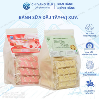 COMBO BÁNH SỮA BA VÌ MIX 500GRAM VỊ XƯA + 500GRAM VỊ DÂU TÂY - SỮA CHỊ VÀNG OFFICIAL