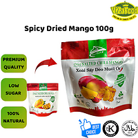 Xoài sấy dẻo Muối Ớt, chua ngọt tự nhiên, bao bì đẹp làm quà tặng - 100g- Viza Food