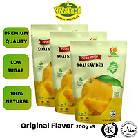 Combo 3 Xoài sấy dẻo MUỐI ỚT túi 200G, cay vừa, nguyên miếng, rất ít xơ - Viza Food
