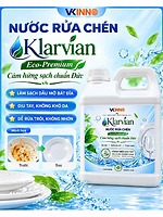 Nước rửa chén Klarvian Eco-Premium công thức tiêu chuẩn của Đức, không nhờn dính, an toàn cho da tay