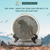 TRÀ VÀNG - BÁNH TRÀ SỐNG YÊN BÁI- 1 TÔM - 3 LÁ - 500G CON GIÁP DẦN