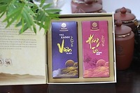 Sét quà: Set đôi Trà xanh viên - Hồng trà thượng hạng 160g
