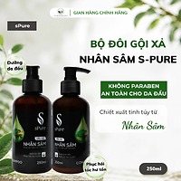 Combo Dầu Gội Xả Nhân Sâm Thảo Dược sPure 250ml, Nuôi Dưỡng & Làm Chậm Quá Trình Lão Hóa, Cải Thiện Tóc Bạc
