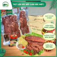 (Tặng Lọ Chẩm Chéo) 1Kg Thịt Lợn Gác Bếp Hiền Vinh - Thịt Sấy Gác Bếp Tây Bắc Đã Đập Dập Ăn Liền