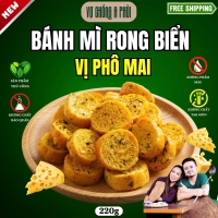 Vợ Chồng A Phủi Ăn Vặt - Bánh Mì Rong Biển Vị  220gr - Không Phân Màu Không Chất Bảo Quản Vị Độc Lạ Mới Mẻ khô giòn gói liền food anvat