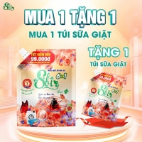 Sữa Giặt SBI Túi 3KG – Giặt Sạch Sâu, Thơm Lâu 48H, Tỏa Hương 2m, Dịu Nhẹ Cho Da Tay, Dùng Cho Máy Giặt Cửa Ngang & Cửa Đứng