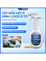 Chai xịt tẩy rửa vết ố kính logo ô tô và màng dầu kính, Xịt làm sạch sâu tiết kiệm VisionX Clean