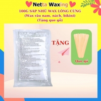 100g Sáp Wax Lông Nhũ Chuyên Wax Lông Cứng ( Nách, Râu Nam, Bikini ) + Que Gỗ, Wax Bean Thơm Bám Lông