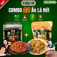Combo Ăn Là Hết - 1 Cơm Cháy Rong Biển Phô Mai (Trứng Muối) 220gr + 1 Hộp Mắm Tép Chưng Thịt Truyền Thống 250gr Cực Cuốn - Vợ Chồng A Phủi - 100% Thật Không Chất Bảo Quản Giòn Rụm Thơm Lừng ComChayRongBien MamTepChungThit ComboNgon