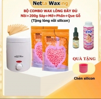 Bộ Wax Lông Tại Nhà Đầy Đủ Có Nồi/ Máy nấu sáp wax - Wax Nách, Wax Râu, Ria mép, Wax bikini, Wax Tay Chân Nam nữ, Waxing không cần cạo râu
