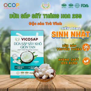 Dừa Sáp Sấy Thăng Hoa VICOSAP Ít Đường 25g – Đặc Sản Cầu Kè