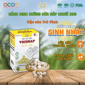 Bánh Dinh Dưỡng Dừa Sáp Chuối VICOSAP 18g – Đặc Sản Cầu Kè
