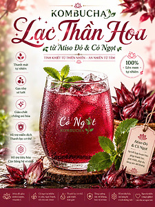 KOMBUCHA LẠC THẦN HOA – TỪ ATISO ĐỎ & CỎ NGỌT