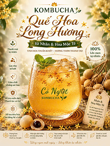 KOMBUCHA QUẾ HOA LONG HƯƠNG – TỪ NHÃN & HOA MỘC TÊ