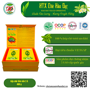 Hộp Tôm Nõn 2 ô 400g ( 32 gói 12,5g) – HTX chè Hảo Đạt