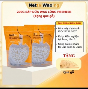 300g Sáp Wax Lông Sáp Dừa NETTA WAXING Wax Lông mềm, Lông cứng, tặng que gỗ Waxing, sáp thơm, wax sạch lông tơ lông cứng Nam nữ không cần cạo râu