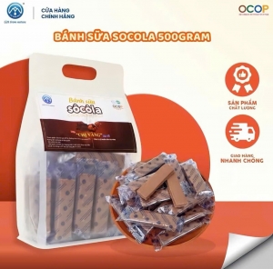 Bánh Sữa Socola Chị Vàng Milk Túi 500g (Thanh Dài) - Mềm Mịn Thơm Béo - Đặc Sản Ba Vì Cho Cả Gia Đình