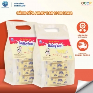 Combo 1KG Bánh Sữa Milky Bar Chị Vàng Milk - Mềm Mịn Thơm Béo - Đặc Sản Ba Vì Cho Cả Gia Đình