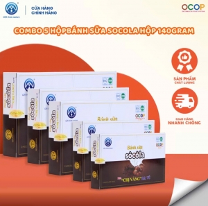Combo 5 Hộp Bánh Sữa Socola Chị Vàng Milk 140g - Mềm Mịn Thơm Béo - Đặc Sản Ba Vì Cho Cả Gia Đình