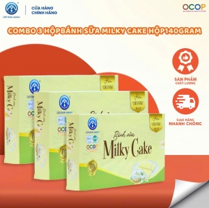 Combo 3 Hộp Bánh Sữa Milky Cake Chị Vàng Milk 140g - Thưởng thức vị ngon – Nuôi dưỡng tương lai