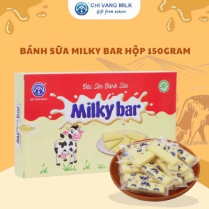 Bánh Sữa Milky Bar Chị Vàng Milk Hộp 150g - Mềm Mịn Thơm Béo - Đặc Sản Ba Vì Cho Cả Gia Đình