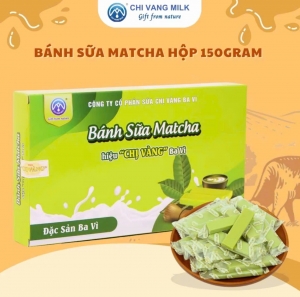 Bánh Sữa Matcha Chị Vàng Milk Hộp 150g – Mềm Mịn Tan Nhanh – Đặc Sản Ba Vì Cho Cả Gia Đình