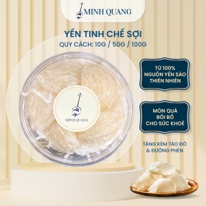 Yến Sào Minh Quang - 50GRAM Tổ Yến Tinh Chế Sợi Hỗ Trợ Tăng Cường Sức Khỏe Từ 100% Nguồn Thiên Nhiên Tặng Kèm Táo Đỏ & Đường Phèn