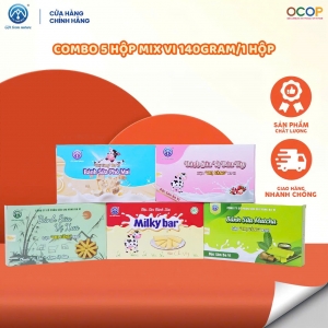 Combo 5 Hộp Bánh Sữa Mix Vị Chị Vàng Milk 140g - Thơm ngon, Giàu Dinh Dưỡng - Món Quà Sức Khỏe Từ Thiên Nhiên