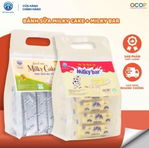 Combo 2 Túi Bánh Sữa Milky Cake + Milky Bar Chị Vàng Milk 500g - Mềm Mịn Thơm Béo - Món Quà Sức Khỏe Đến Từ Thiên Nhiên