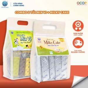 Combo 2 Túi Mix Vị + Milky Cake Chị Vàng Milk 500g - Mềm Mịn Thơm Béo - Đặc Sản Ba Vì Cho Cả Gia Đình