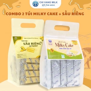 Combo 2 Túi Milky Cake + Sầu Riêng Chị Vàng Milk 500g - Mềm Mịn Thơm Béo - Đặc Sản Ba Vì Cho Cả Gia Đình