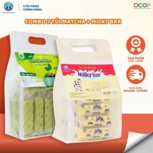 Combo 500g Bánh sữa Matcha+ 500g Milky Bar Chị Vàng Milk - Mềm Mịn Thơm Béo - Đặc Sản Ba Vì Cho Cả Gia Đình