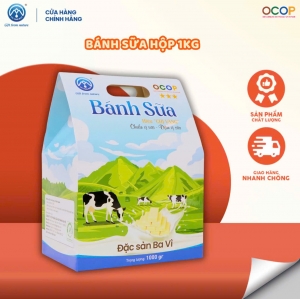 Hộp 1KG Bánh Sữa Mix Vị + Milky Cake Chị Vàng Milk – Mềm Mịn Tan Nhanh – Đặc Sản Ba Vì Cho Cả Gia Đình