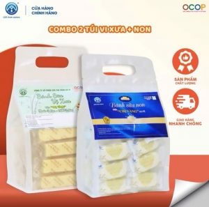 Combo 2 Túi Bánh Sữa Vị Xưa + Bánh Sữa Non Chị Vàng Milk 500g - Mềm Mịn Thơm Béo - Đặc Sản Ba Vì Cho Cả Gia Đình