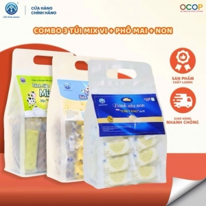 Combo 3 Túi Bánh Sữa Mix Vị + Non + Phô Mai Chị Vàng Milk 500g - Thơm Ngon, Giàu Dinh Dưỡng - Món Quà Sức Khỏe Cho Cả Gia Đình