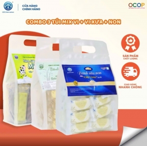Combo 3 Túi Bánh Sữa Mix Vị + Non + Vị Xưa Chị Vàng Milk 500g - Thơm Ngon, Giàu Dinh Dưỡng - Món Quà Sức Khỏe Cho Cả Gia Đình