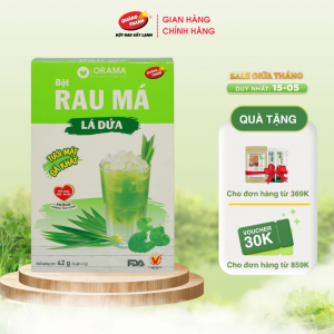 Hộp Rau Má Lá Dứa ORAMA – Đường 0 calo ( 3g x 14 gói/ hộp)