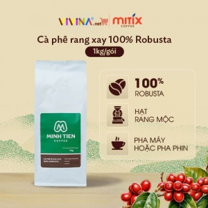 Cà phê rang xay, hạt rang Mitix 100% Robusta Minh Tien Coffee