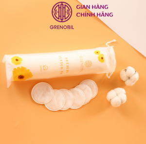 [150 Miếng] Bông Tẩy Trang tròn vàng Grenobil