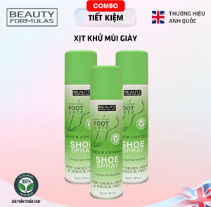 [3 chai] Xịt Khử Mùi Giày Anh Quốc Beauty Formulas 150ml Loại Bỏ Mùi Hôi Giữ Cho Giày Thơm Tho
