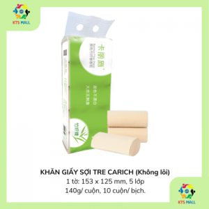 KHĂN GIẤY SỢI TRE CARICH (KHÔNG LÕI)