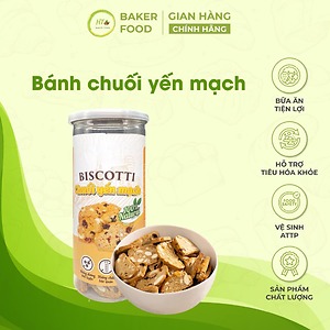 Bánh Quy Chuối Yến Mạch Ăn Kiêng Dành Cho Người Eatclean Tiểu Đường, Ăn Kiêng 500g - Baker Food