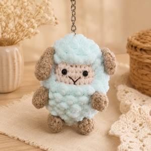 Móc khóa Cừu Bông Mây Xanh