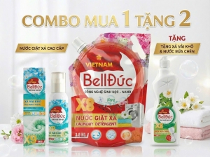 NƯỚC GIẶT XẢ COMBO BELL ĐỨC 3,8KG CHÍNH HÃNG , MUA 1 TẶNG 2 - CHUẨN CÔNG NGHỆ SINH HỌC ĐỨC, ĐẬM ĐẶC & TIẾT KIỆM