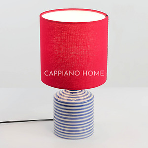 Đèn Gốm Kẻ Xanh Nhạt thủ công | Cappiano Home